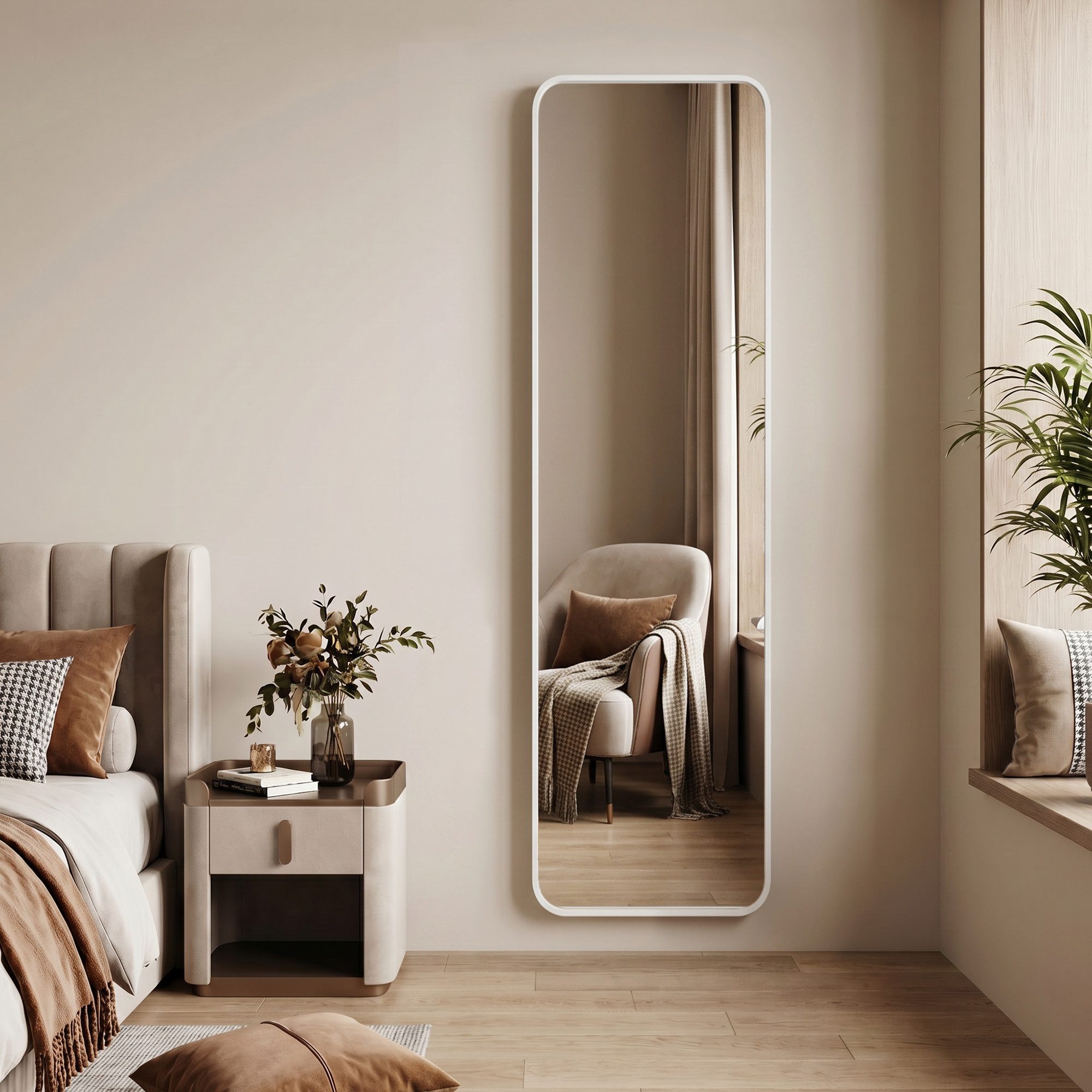 OTTO home Spiegel Standspiegel Addrik, wahlweise in 2 Größen 150x40cm oder 160x50cm (als Wandspiegel und Standspiegel einsetzbar, Rahmen aus Metall), Ganzkörperspiegel mit Sicherheitsglas, in verschiedenen Farben