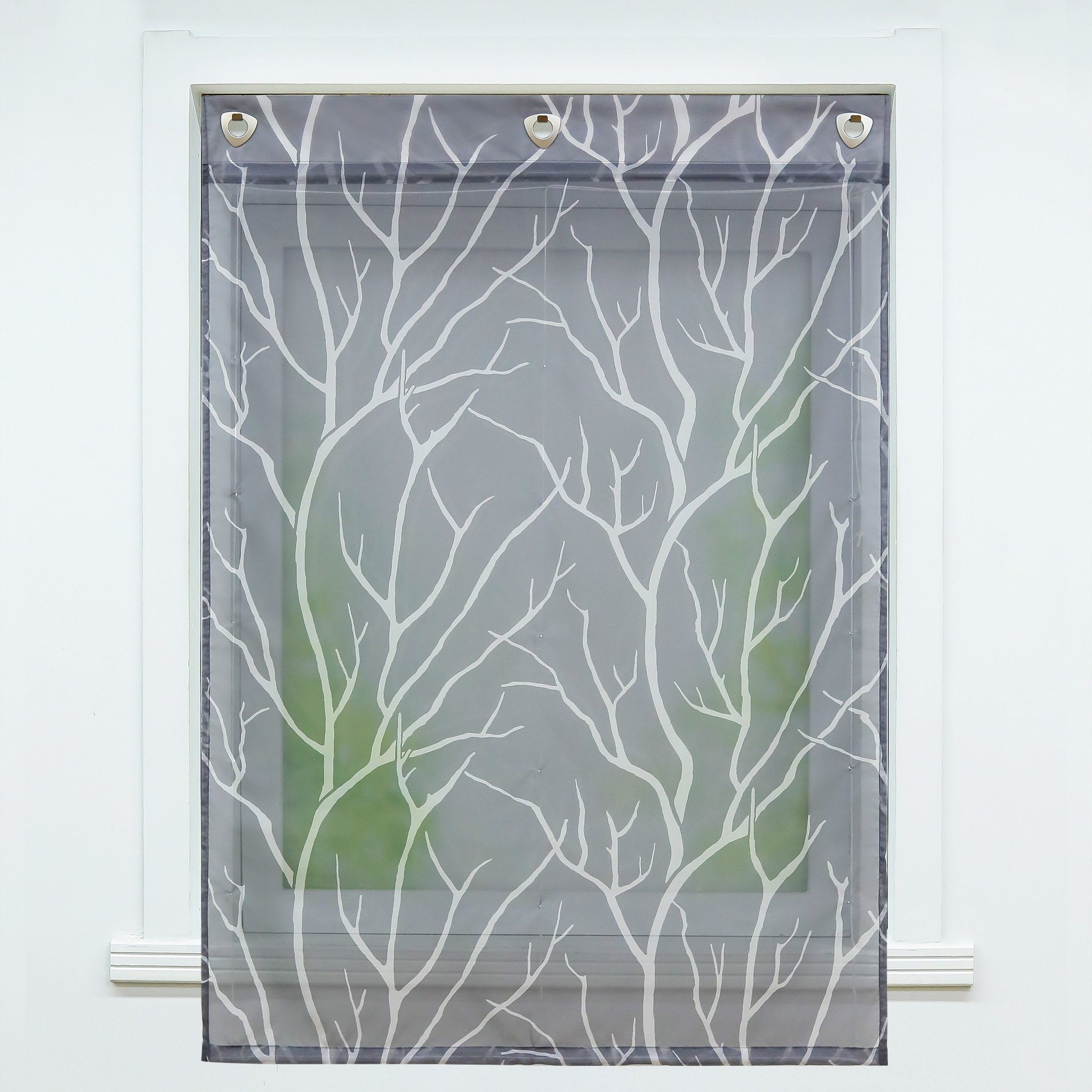 Joyswahl Raffrollo Tatjane, mit Hakenaufhängung, Voile Ösenrollo ohne Bohre günstig online kaufen