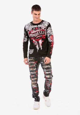 Cipo & Baxx Langarmshirt mit coolem Markenprint