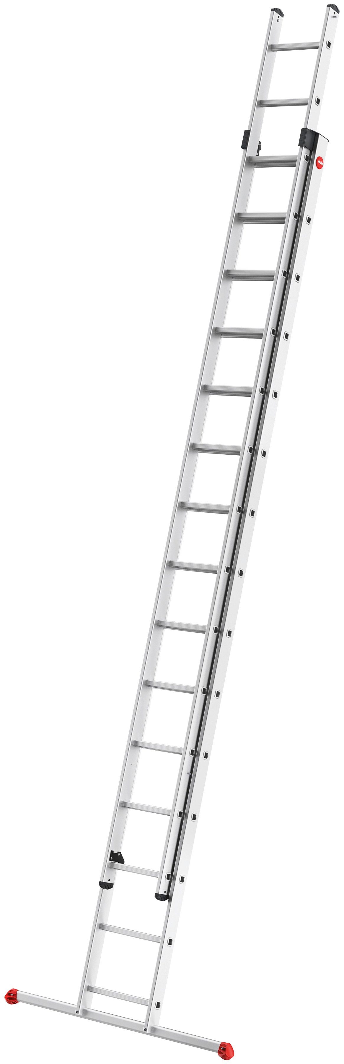 Hailo Anlegeleiter S80 ProfiStep duo, Aluminium-Schiebeleiter 2-teilig 2x15 Sprossen