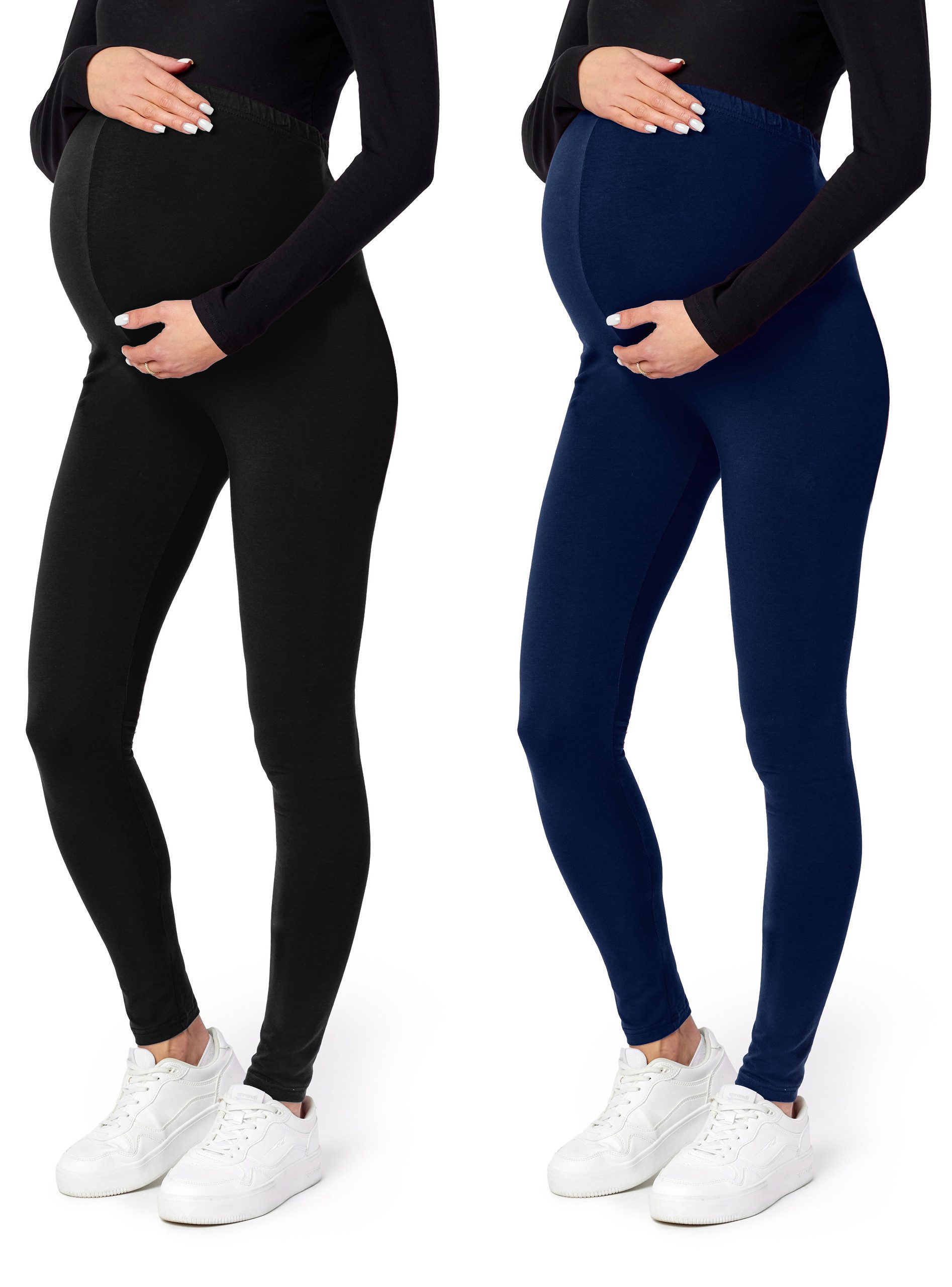 Umstandsleggings Lange Umstandshose aus Viskose BE-02 2er Pack