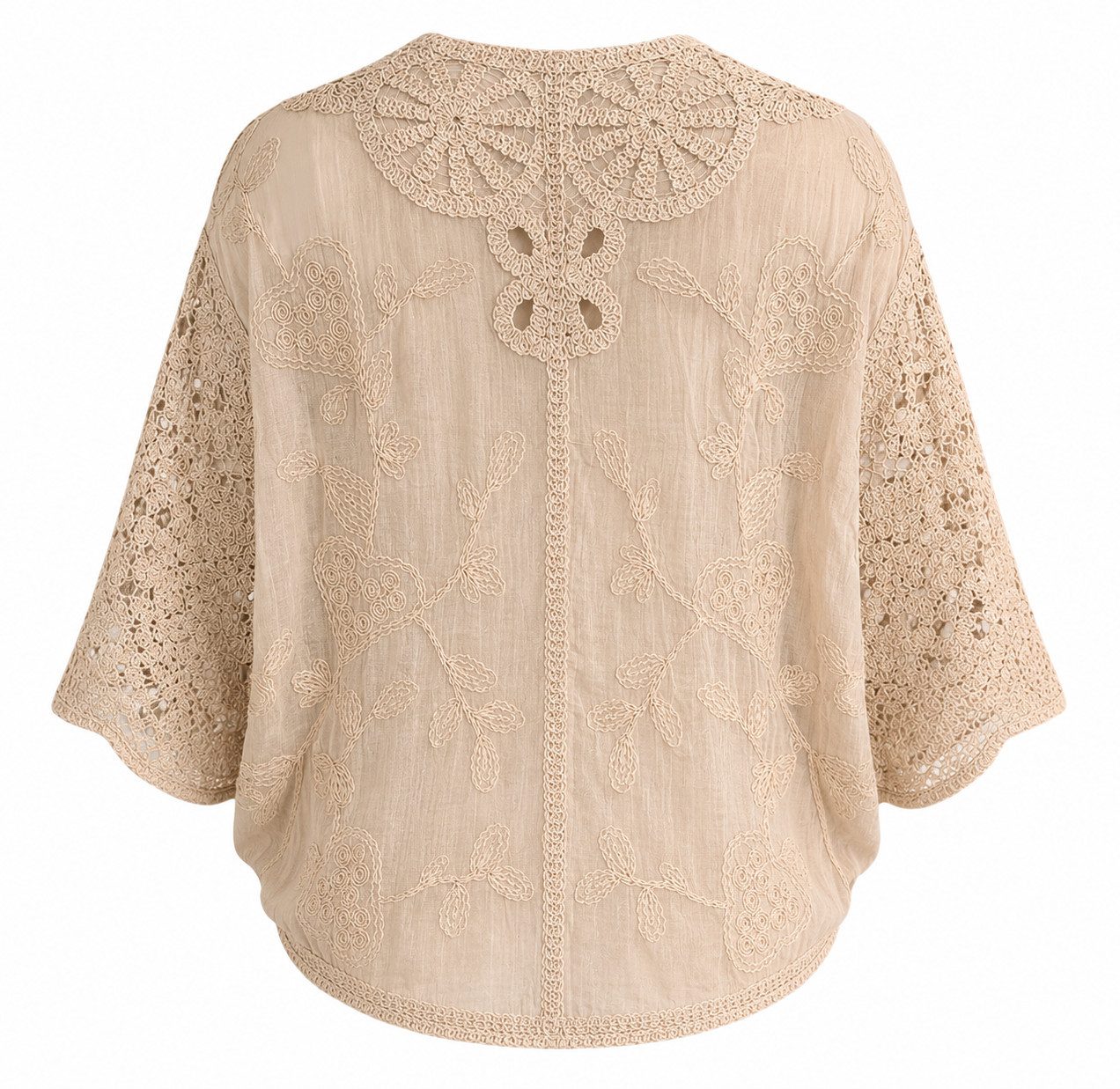 Mississhop Bolero Damen Bolero Spitze Kurzarm Baumwolle Sommer Cardigan Gr. S/M