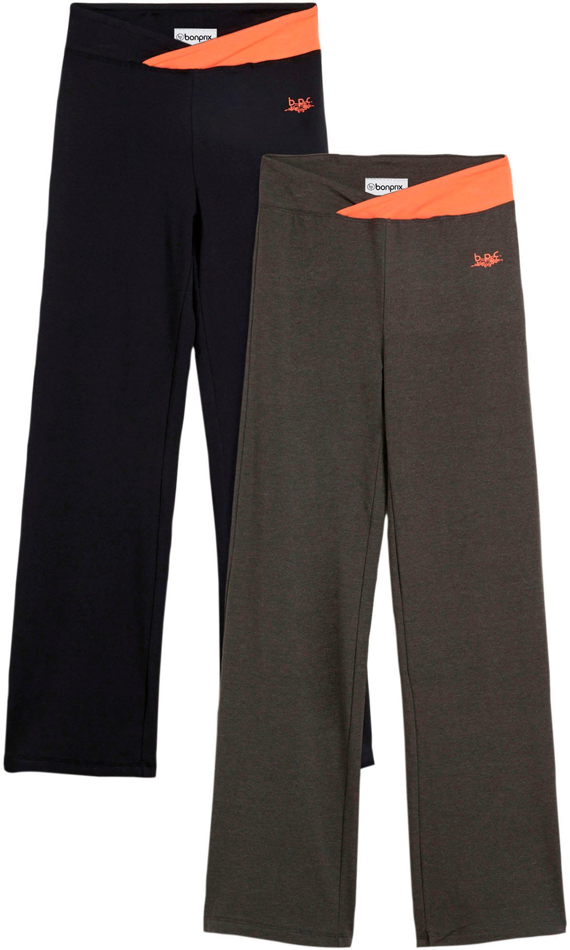 bonprix Sporthose (Packung, 2-tlg., 2) aus Stretch-Material, Regular Fit, Bootcut-Design, sportlicher Stil