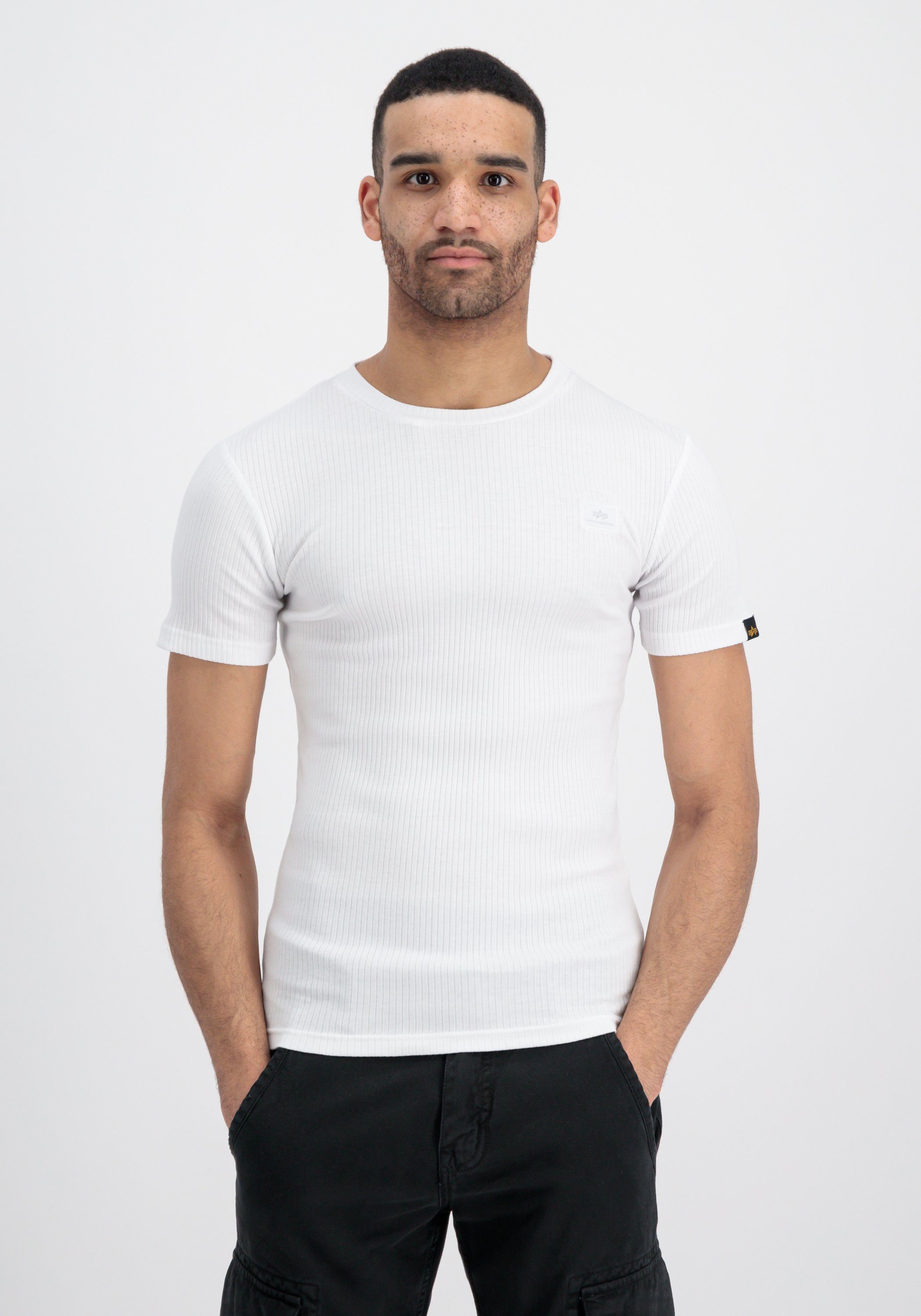 T-Shirts Alpha Industries white X-Fit Alpha Men - Rib T-Shirt T Industries