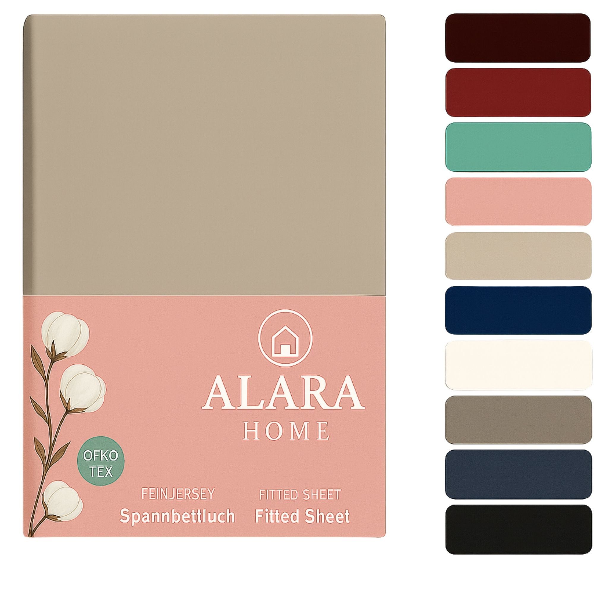 ALARA HOME Spannbettlaken 180x200 Baumwolle 100% Spannbetttuch Bettlaken Je günstig online kaufen