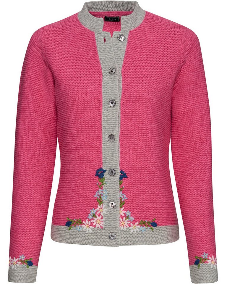 Luis Steindl Strickjacke Linksstrickjacke mit Blümchen