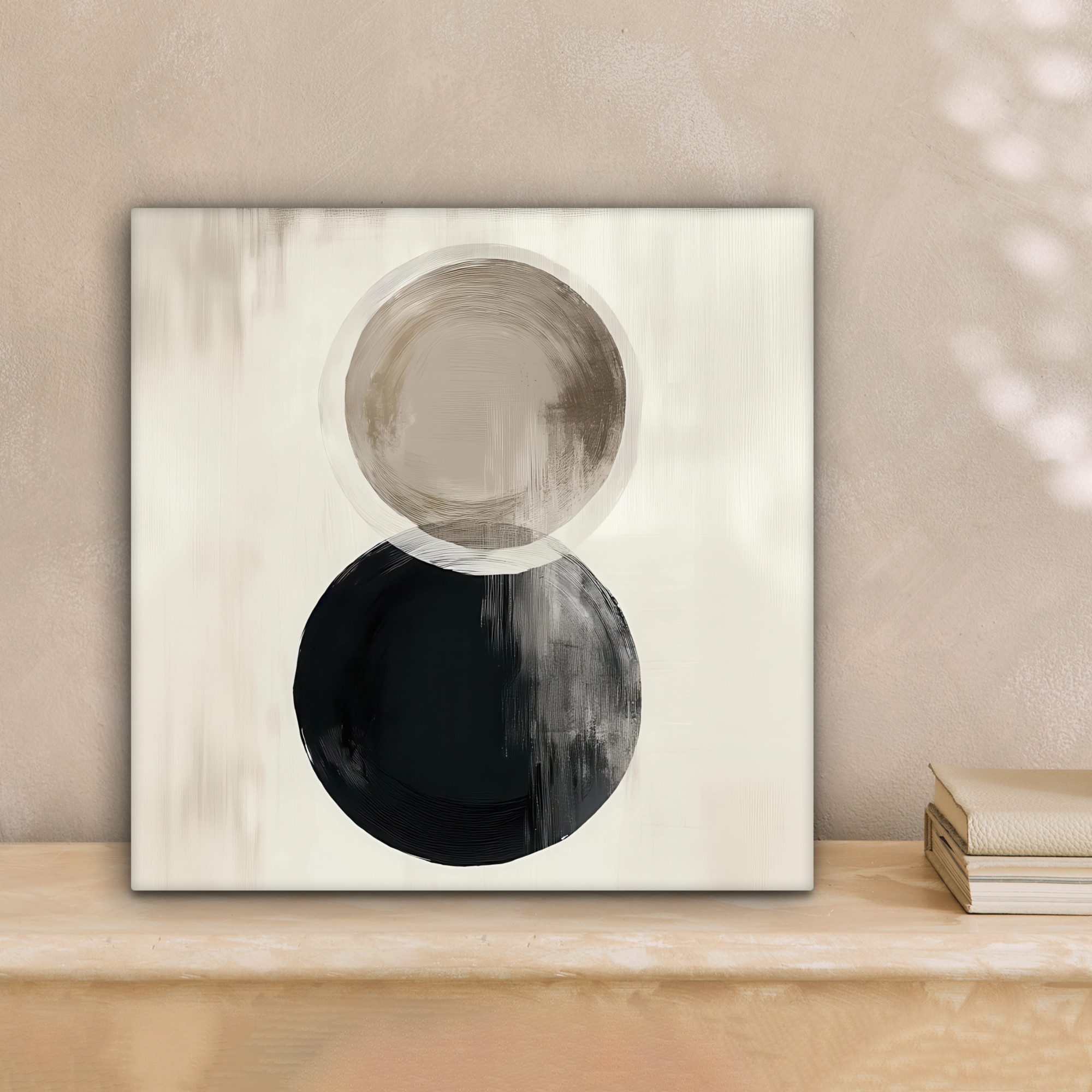 OneMillionCanvasses® Leinwandbild Kreise - Form - Beige - Abstrakt, Fotodru günstig online kaufen