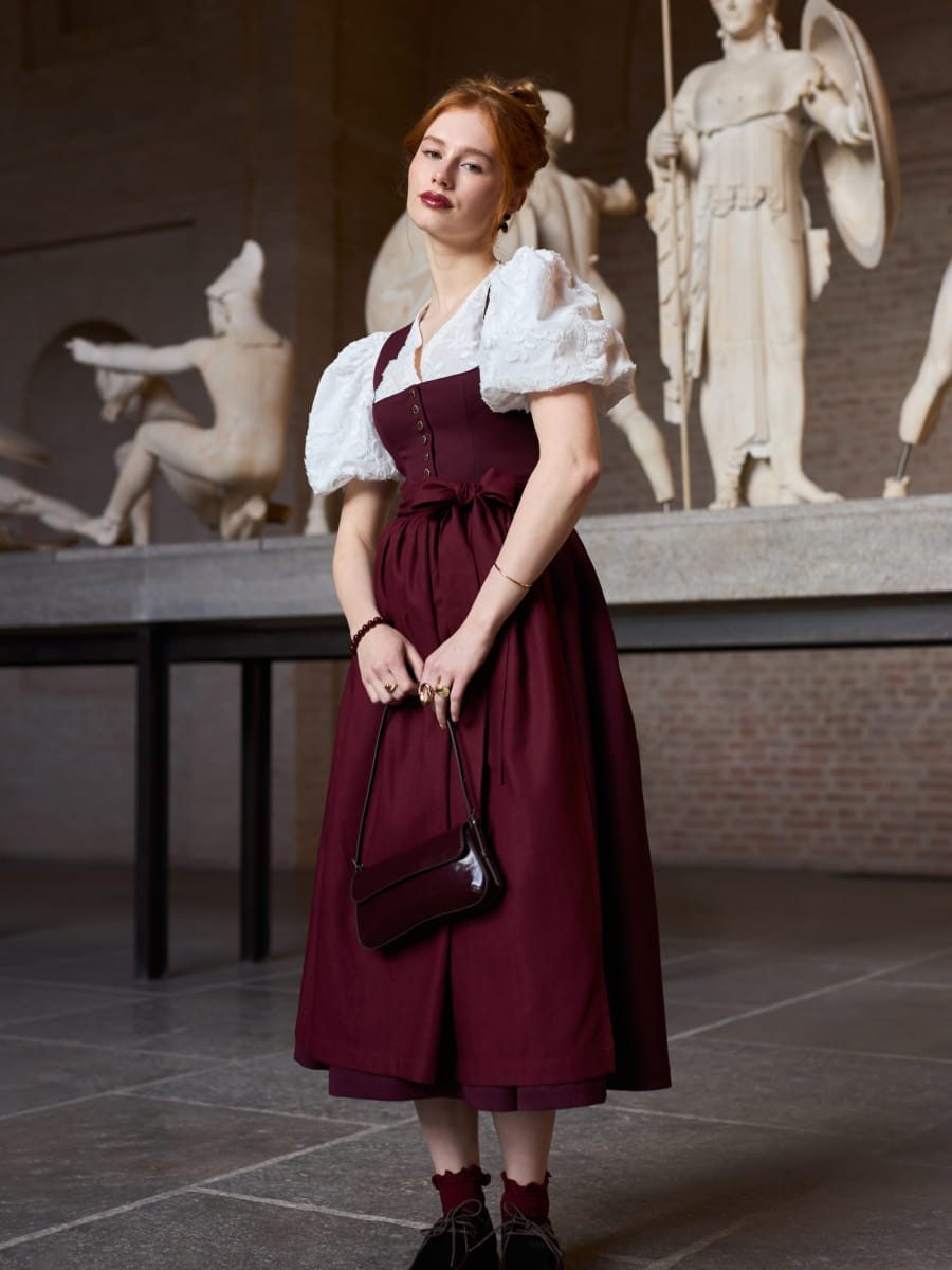 Madame Marie Dirndl Dirndl Lyrielle 80cm Länge kastanienrot – Bild 3 von 5