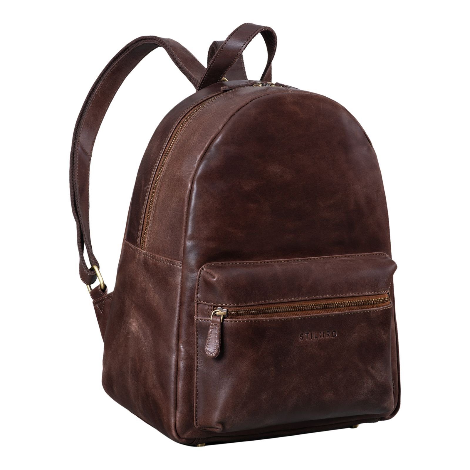 STILORD Notebook-Rucksack braun - XL "Flynn" Großer lyon Leder Rucksack