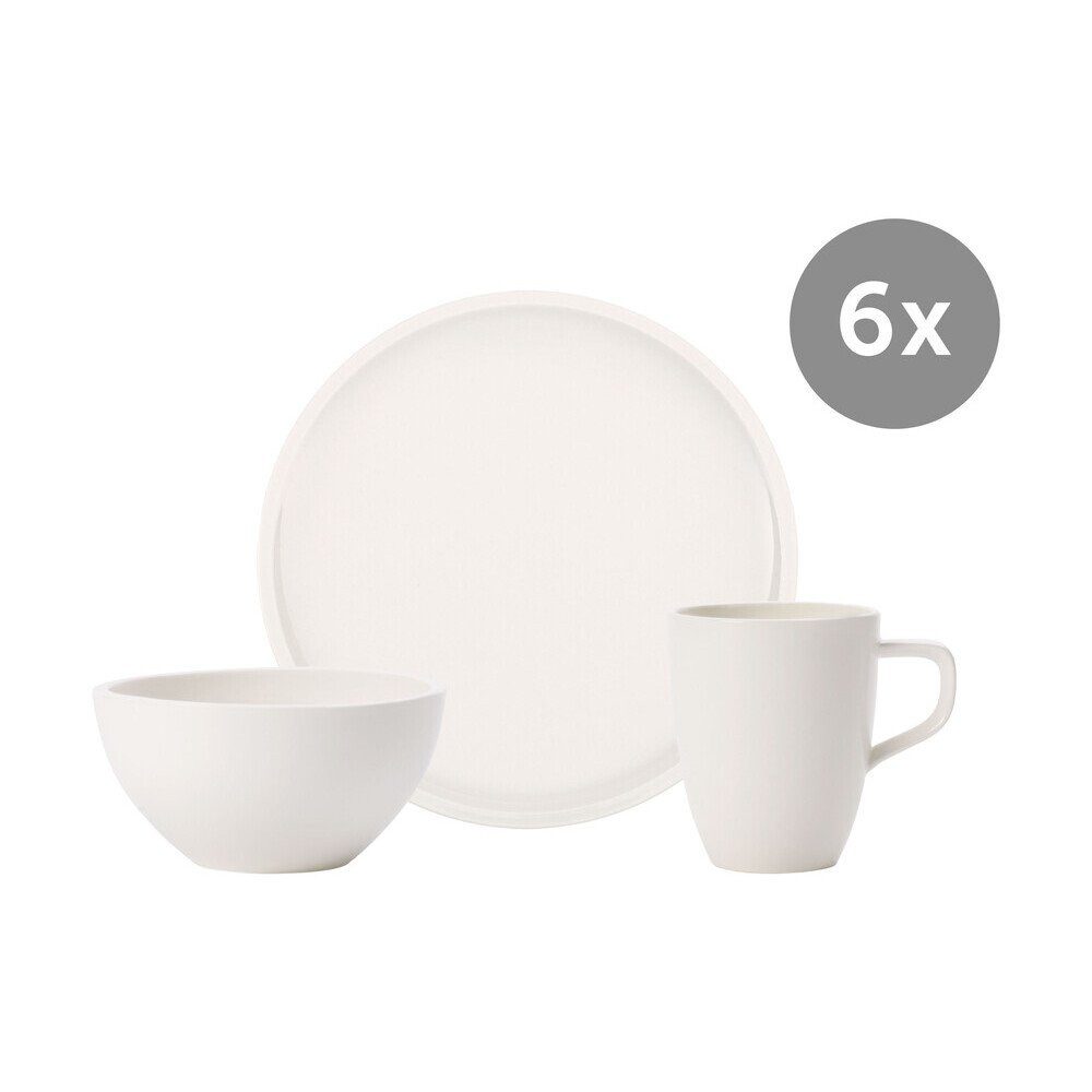 Villeroy & Boch Geschirr-Set Frühstücksset Artesano 18-tlg., Premium Porcelain, 18-teiliges Frühstücksset, Geschirrset, für 6 Personen