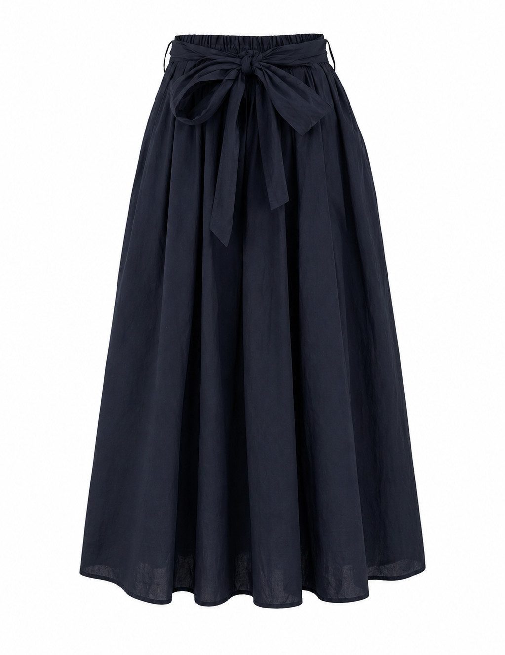 Mississhop A-Linien-Rock Damen Maxi Rock mit Schleife – Baumwollrock mit hohem Bund GR. S/M