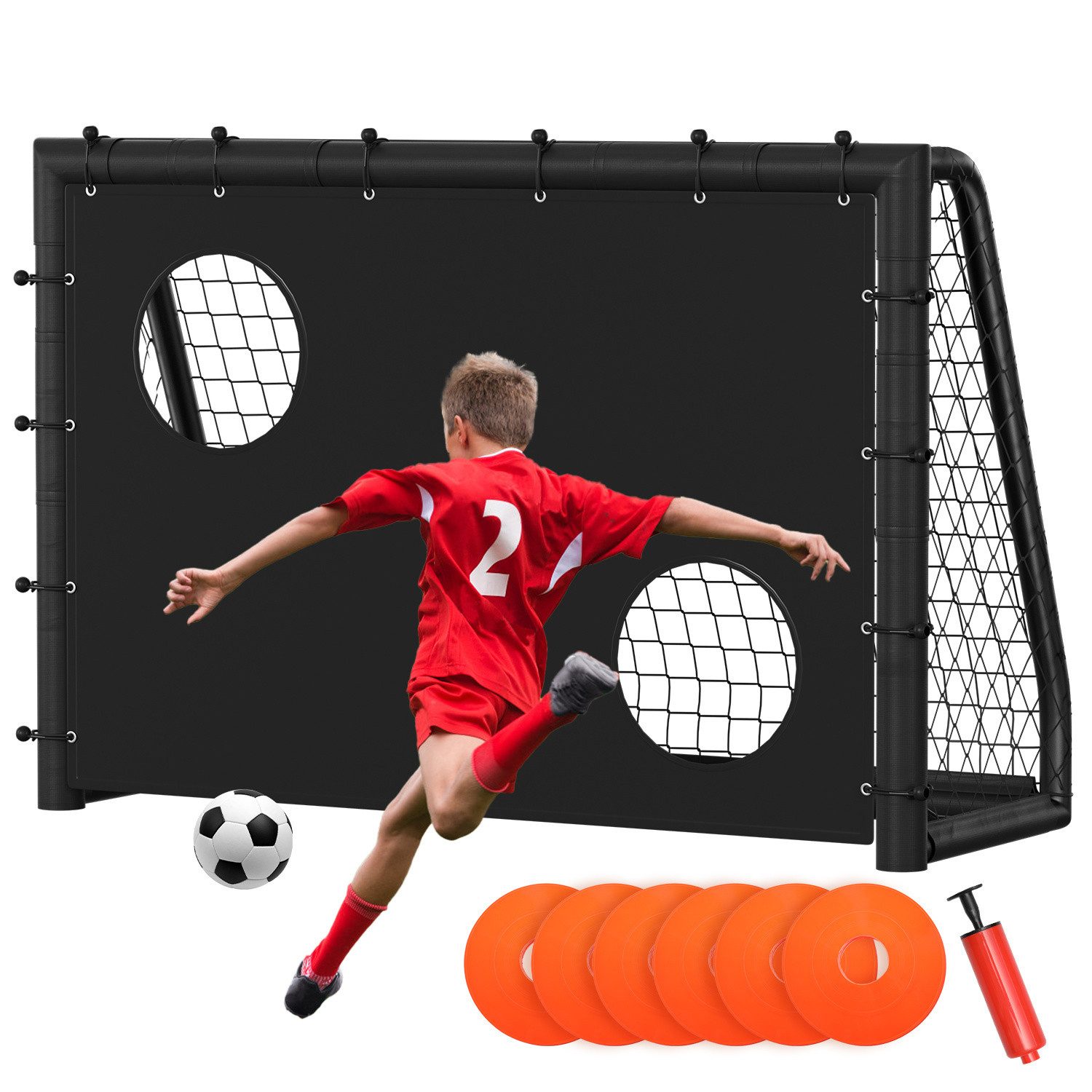 Fußballtor Kinder Fußballtor mit Torwand & Netz 180x120x60cm für Garten & Indoor