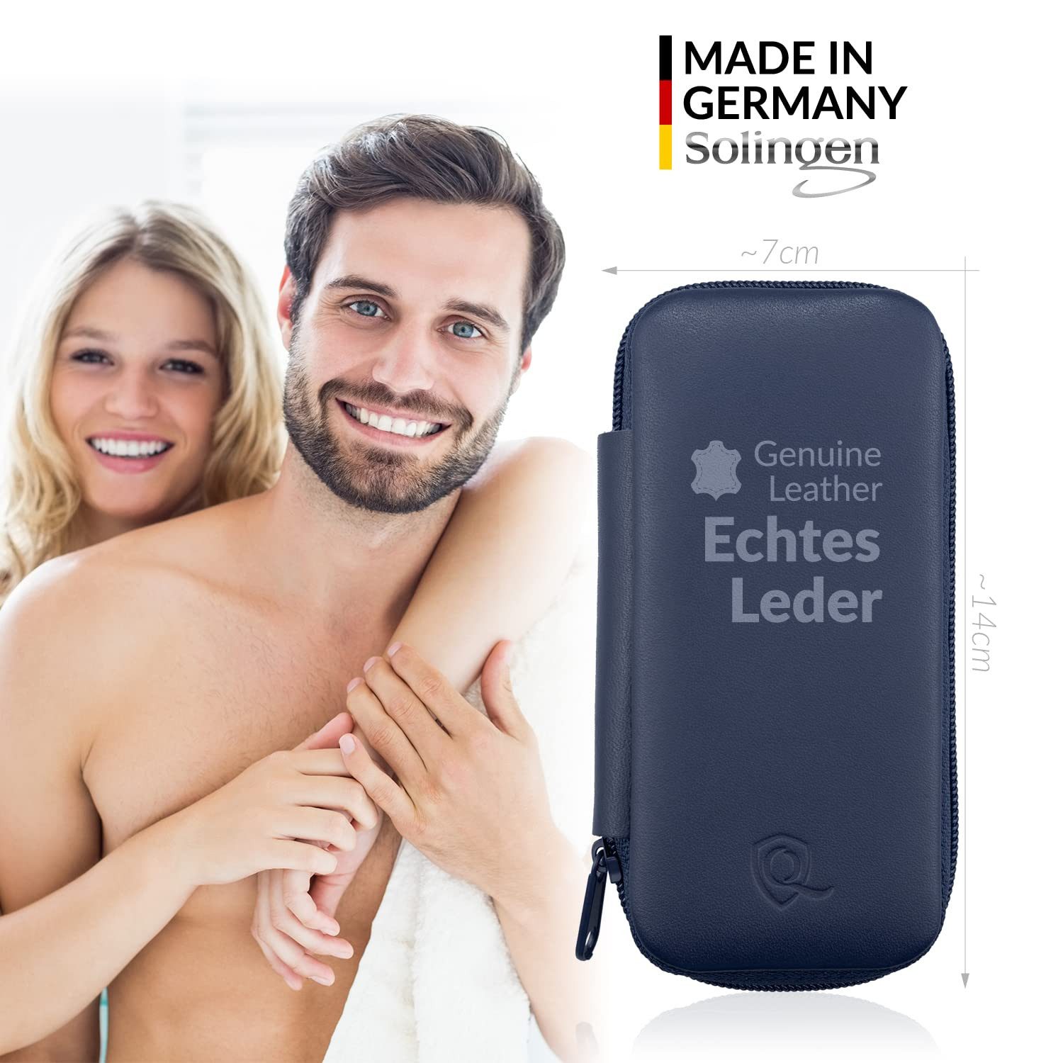 marQus Maniküre-Pediküre-Set Maniküre Set Solingen - Vergleichssieger mit Top Preis/Leistung, Echt Leder Etui handlich und weich, 7teiliges Nagelset aus glanzve – Bild 3 von 5