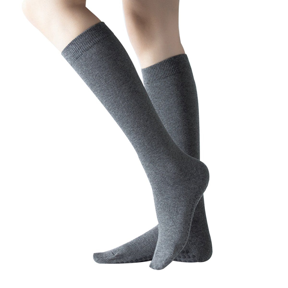 Einemgeld Kniestrümpfe Damen Klassische Einfarbige Socken/Kniestrümpfe Ladies/College Socken Grau