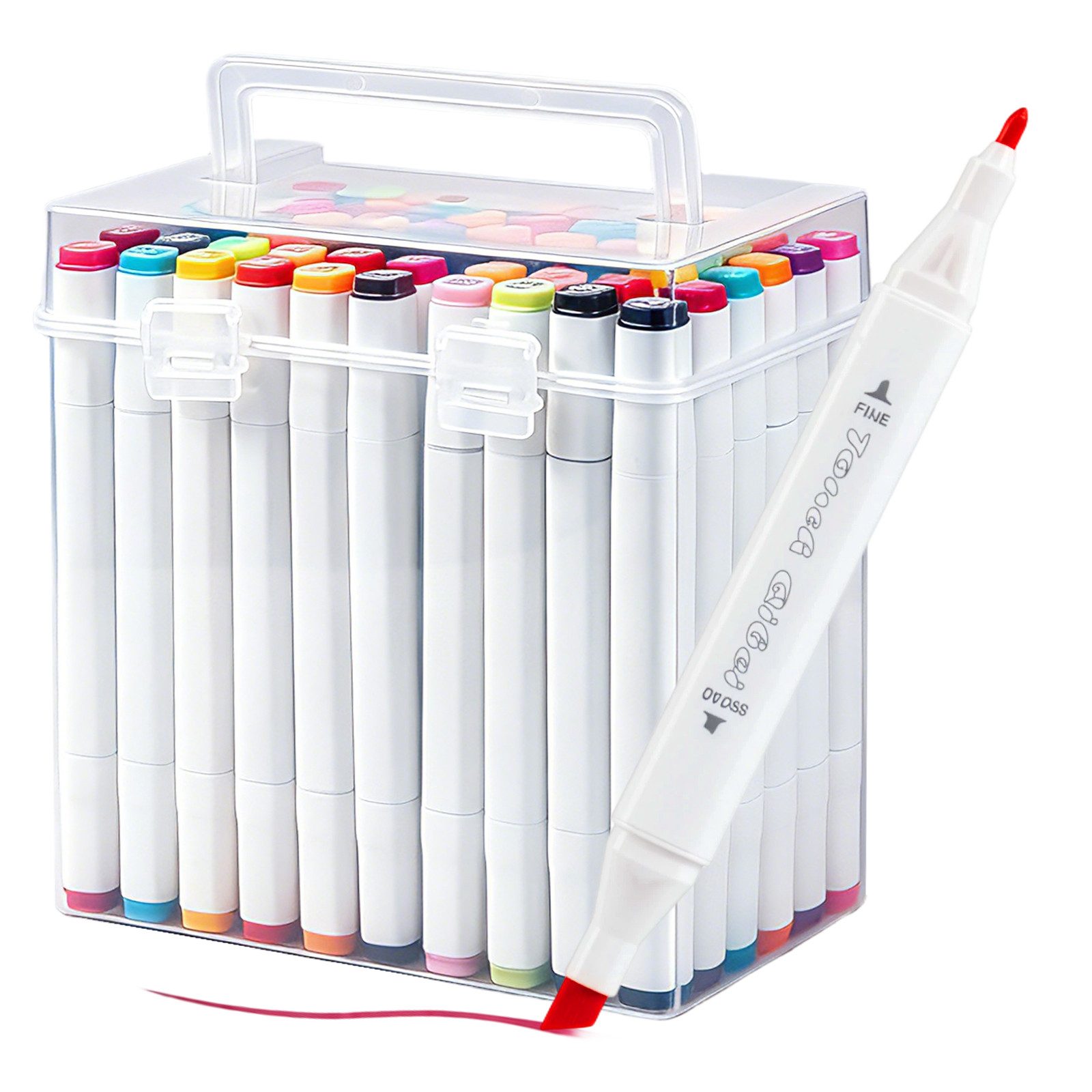 Youyijia Marker Alkohol Marker Set 60 Farben, Twin Marker Doppelspitze (Meißel & Fein)