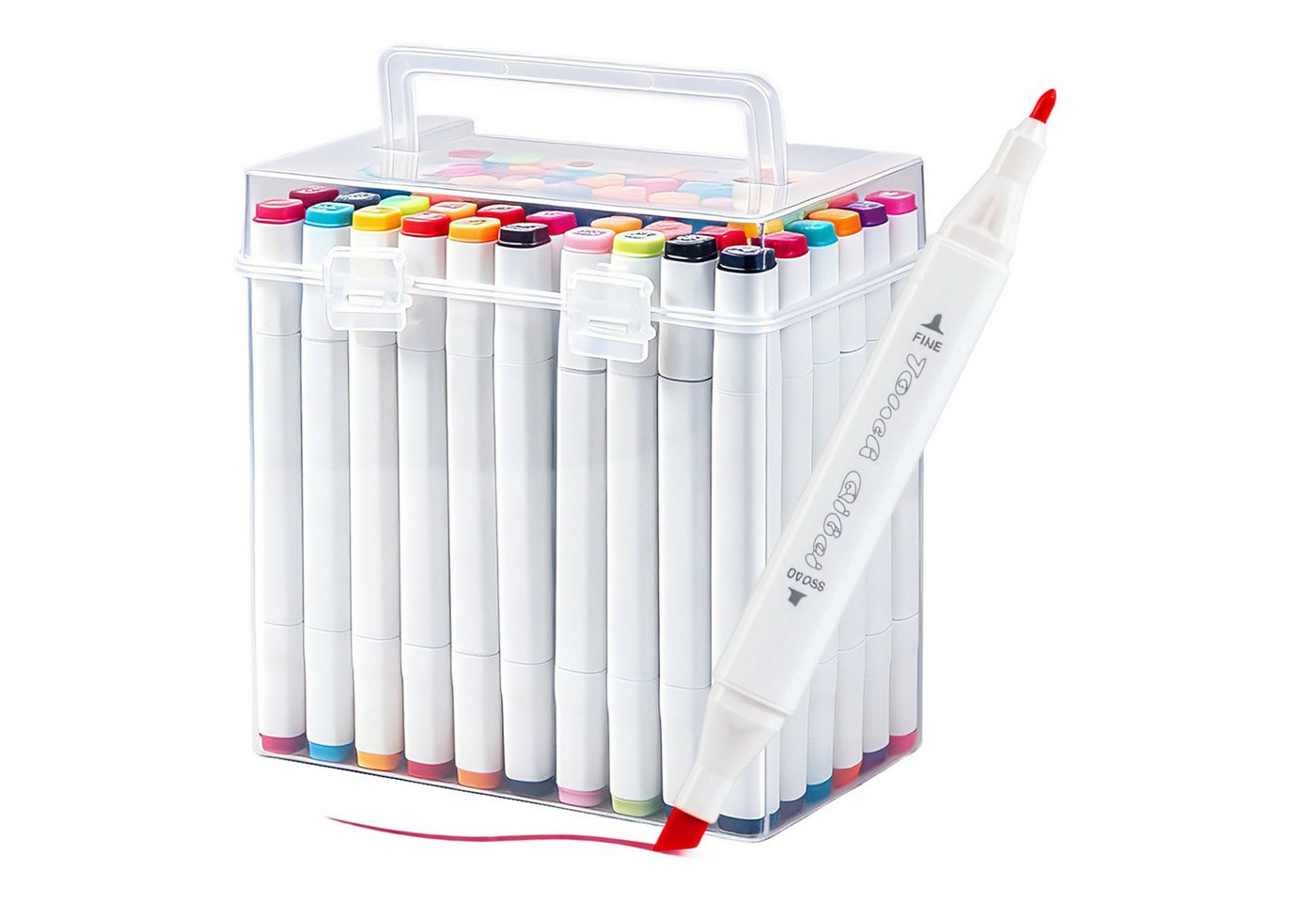 Youyijia Marker Alkohol Marker Set 60 Farben, Twin Marker Doppelspitze (Meißel & Fein)