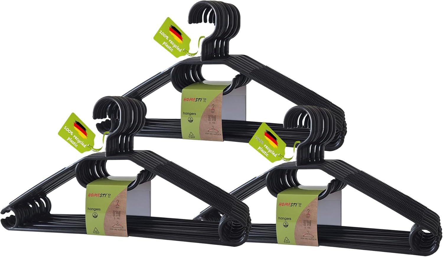homesti Wickelauflage 30 Stück multifunktionale Premium Kleiderbügel aus 100% recyceltem