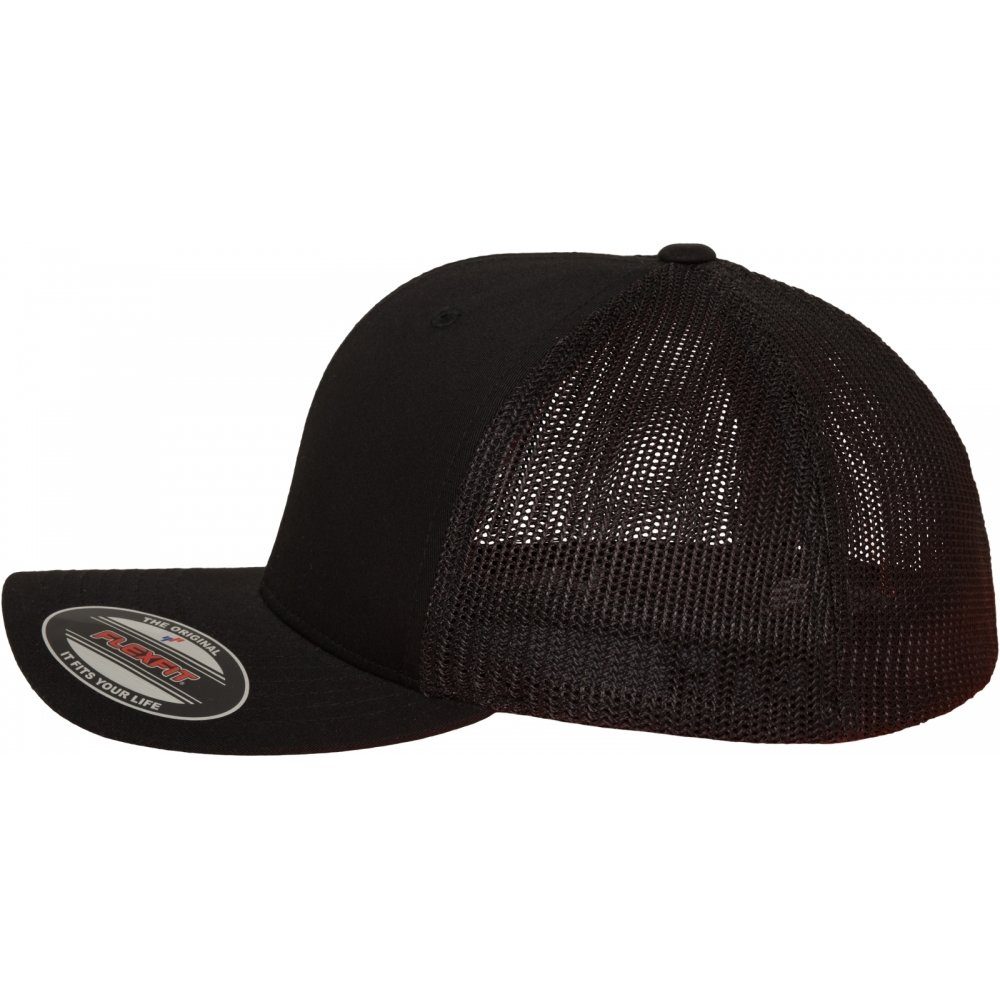 Flexfit Trucker Cap Mesh Trucker Cap - black - S-M (Packung) Flexfit-Technologie
