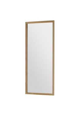 möbelando Wandspiegel Farmington, Moderner Spiegel aus Massivholz in Eiche geölt. Breite 50 cm, Höhe 120 cm, Tiefe 2 cm