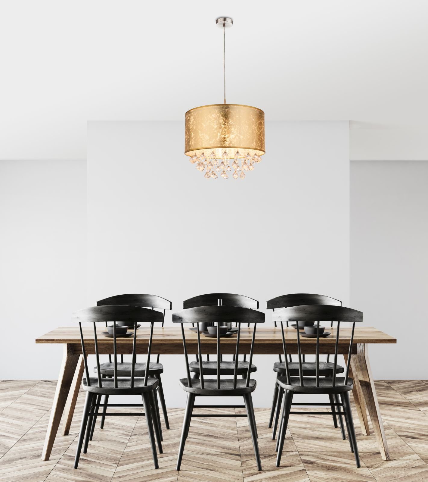 bmf-versand Hängeleuchte Hängeleuchte Esszimmer LED Pendelleuchte Wohnzimmer Hängelampe Gold, rund, modern, Acrylkristalle, Kristalle, ohne Leuchtmittel, Warmweiß, Pendellampe