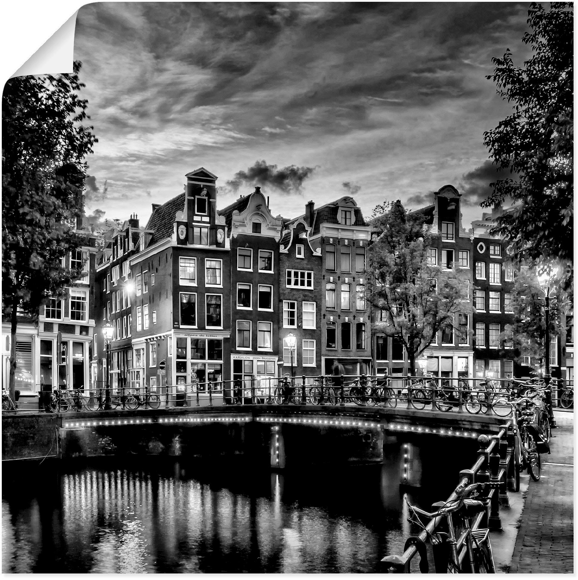 Artland Wandbild Amsterdam Abendidylle, Amsterdam (1 St), als Alubild, Leinwandbild, Wandaufkleber oder Poster in versch. Größen