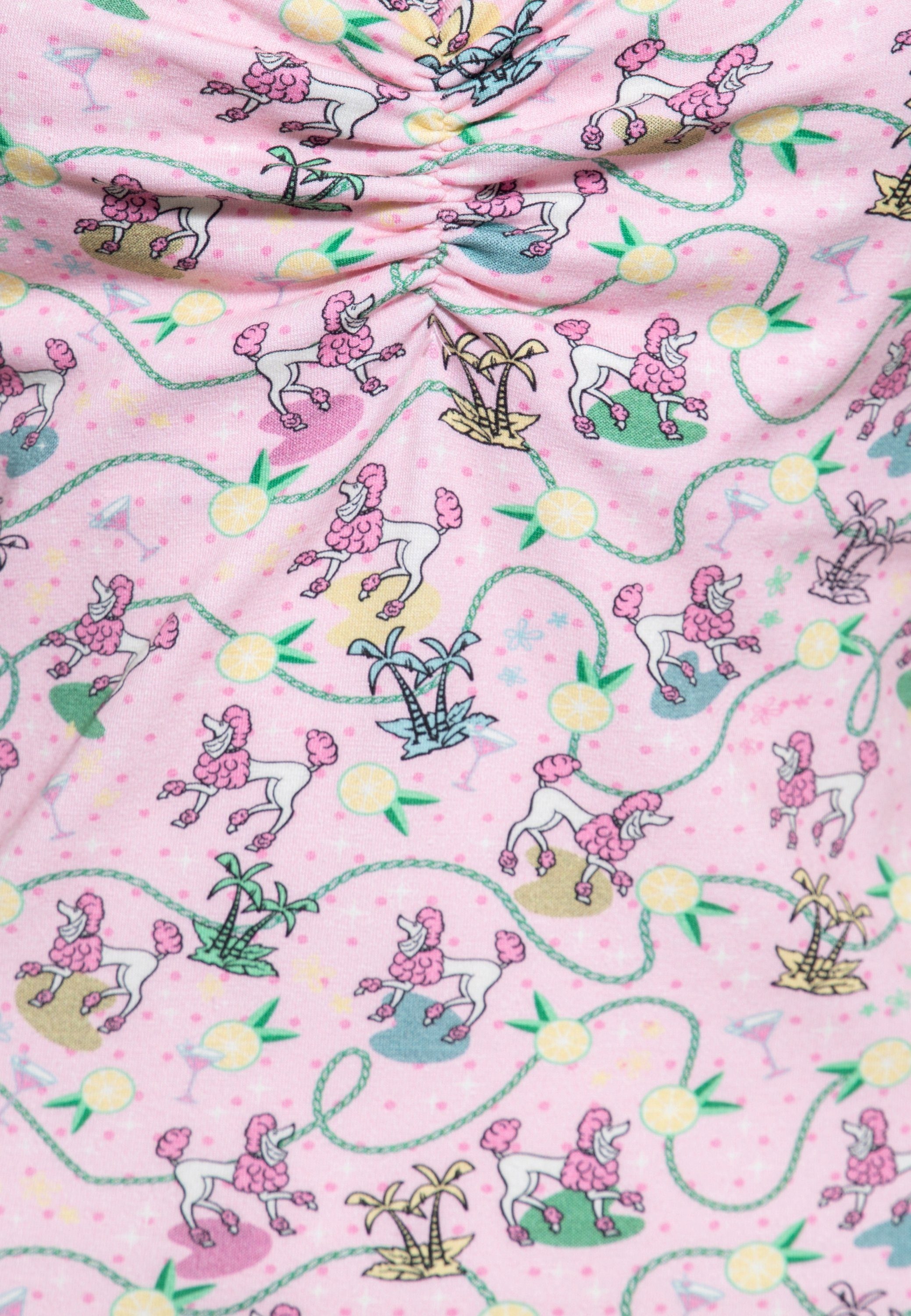 QueenKerosin Print-Shirt Poodle (1-tlg) mit vintage All-over-Print