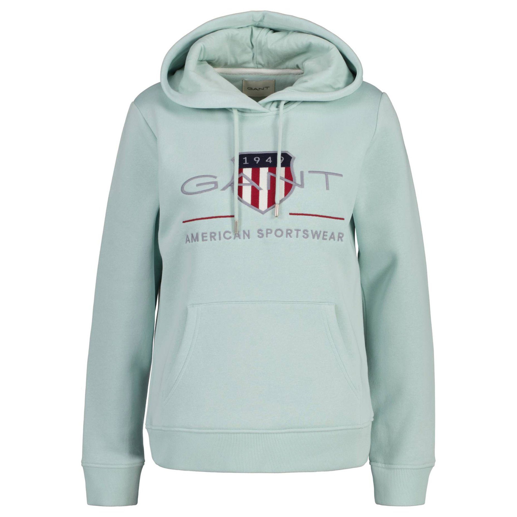 Gant Damen ARCHIVE Sweater Sweatshirt Türkis SHIELD HOODIE REGULAR -