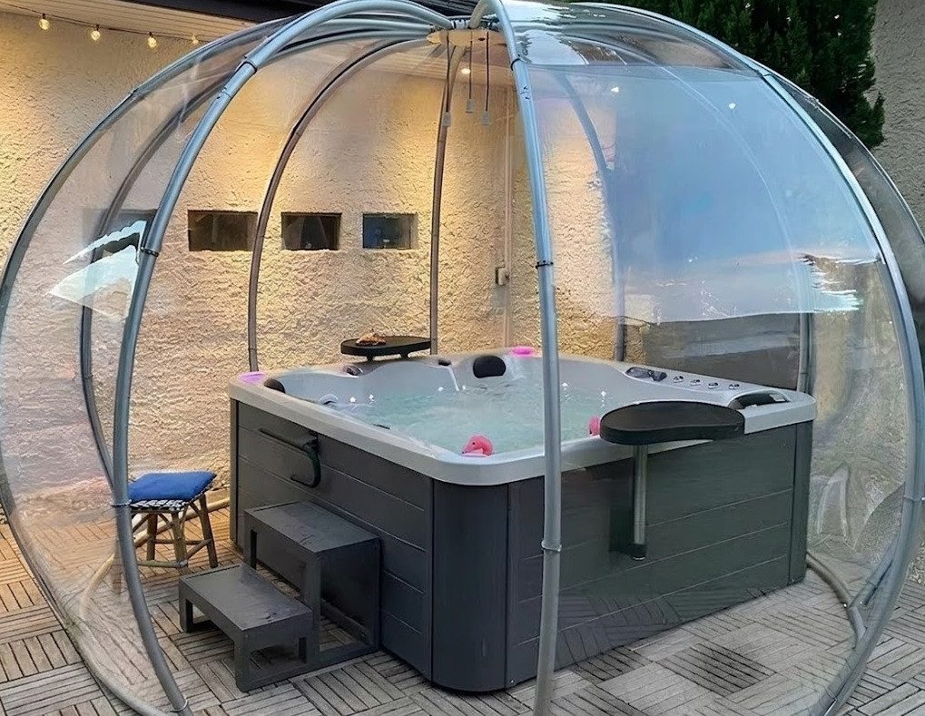 JVmoebel Whirlpool-Badewanne Whirlpool aus Thermoholz in Weiß mit Massagefunktionen, Made in Europa
