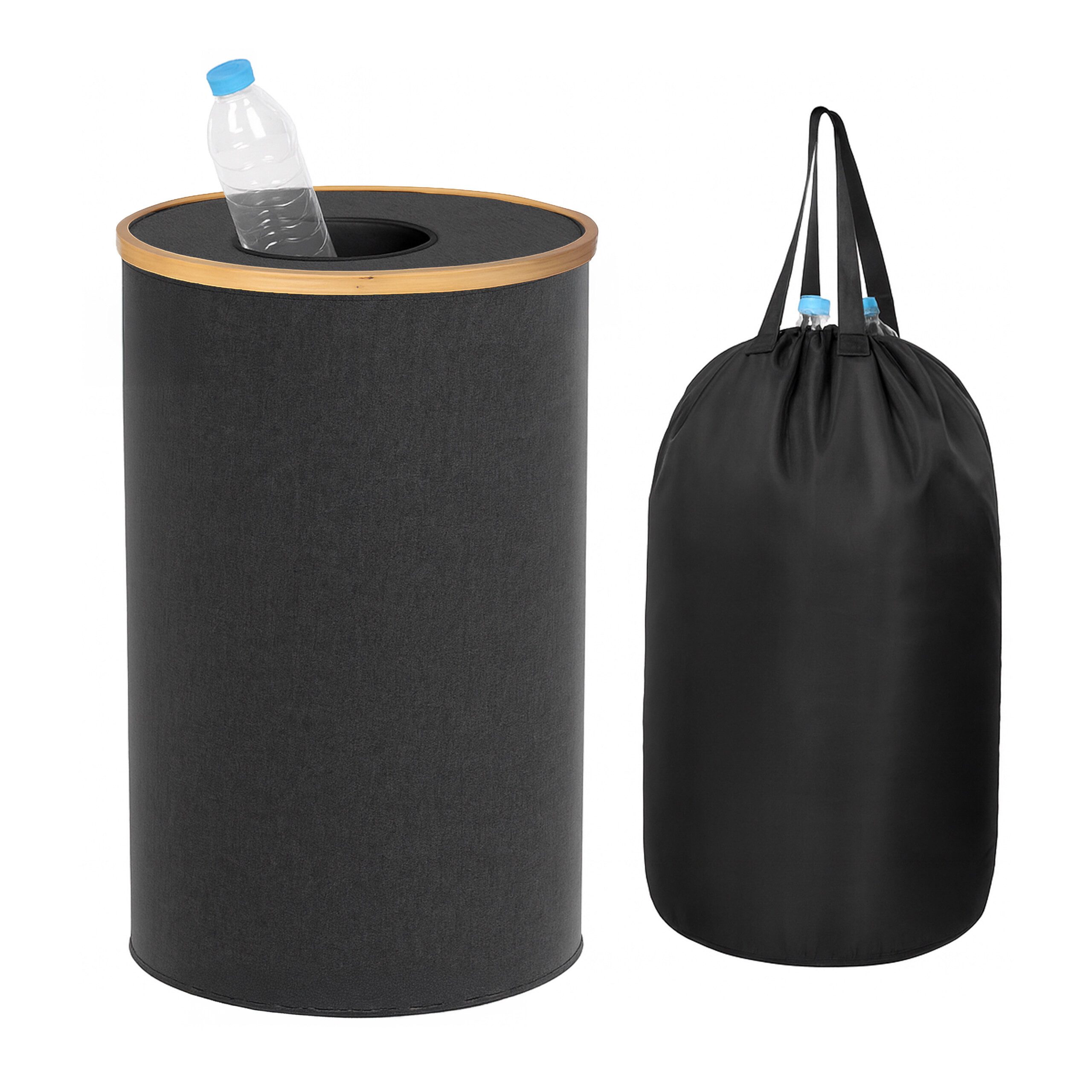 relaxdays Flaschensammler Pfandflaschen Sammelbehälter 100l (2 St), schwarz