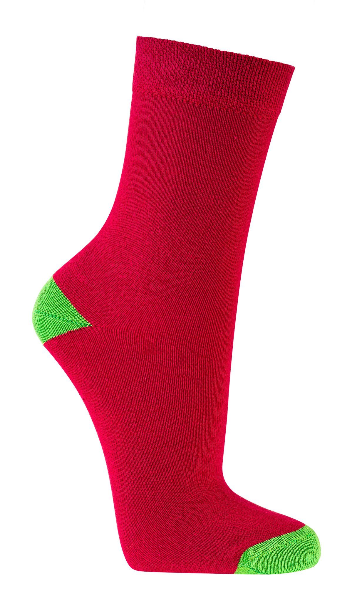 FussFreunde Socken 6 Paar Kinder Socken für Mädchen & Jungen, GUTE LAUNE FARBEN Rot