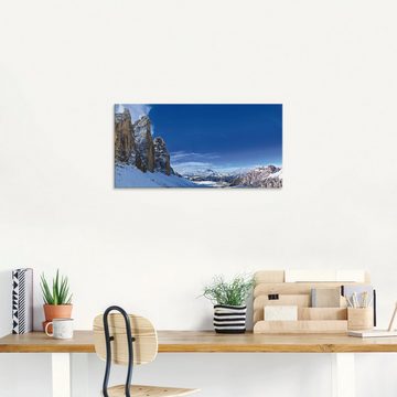 Artland Glasbild Drei Zinnen Umrundung in den Dolomiten, Himmel (1 St), in verschiedenen Größen
