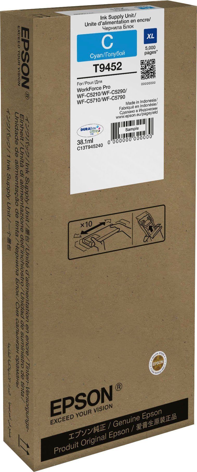 Epson WF-C5xxx Series Ink Cartridge XL Cyan Nachfülltinte (für Epson, x)