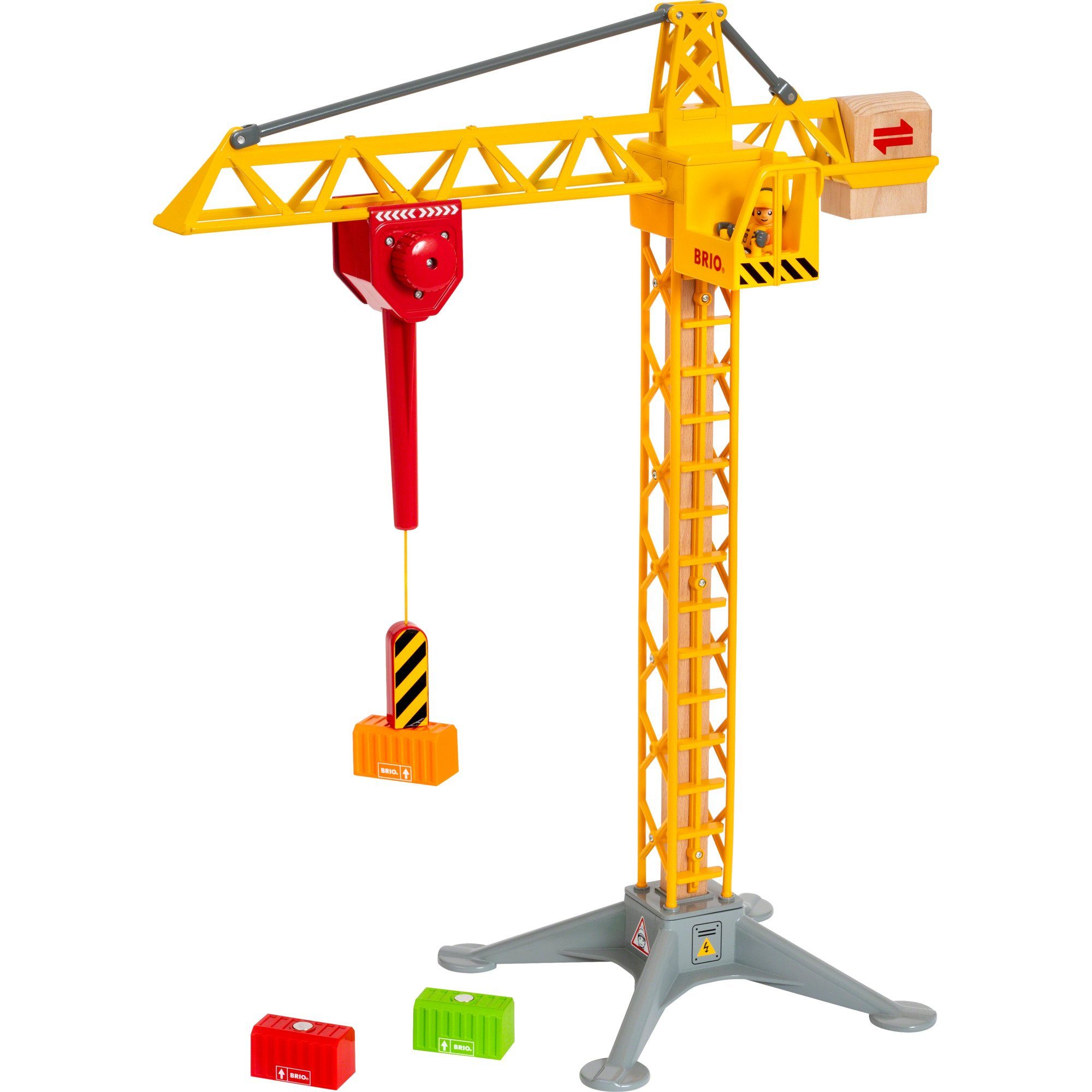 BRIO® Spielzeug-LKW BRIO World World Großer Baukran mit Licht, Bahn