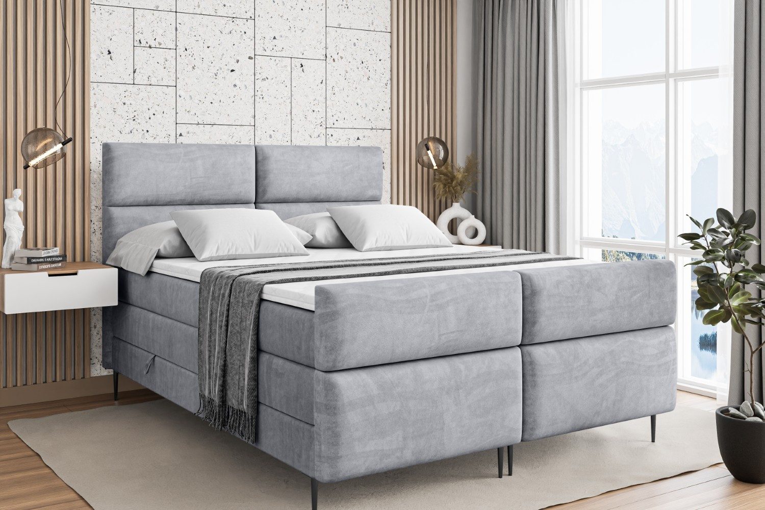 ALTDECOR Boxspringbett BOXI3-F-Z KING (Multipocket-Matratze H4, günstig online kaufen