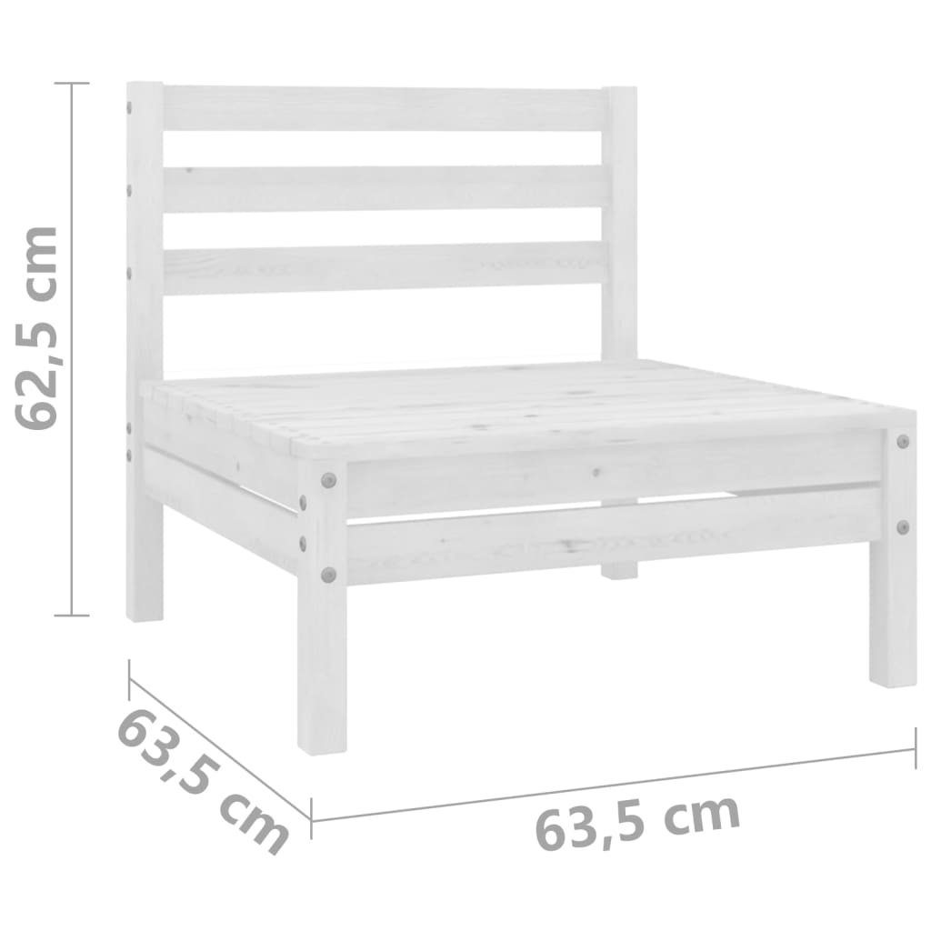 vidaXL 2-Sitzer-Gartensofa Massivholz, Kiefer Weiß Teile Loungesofa 1