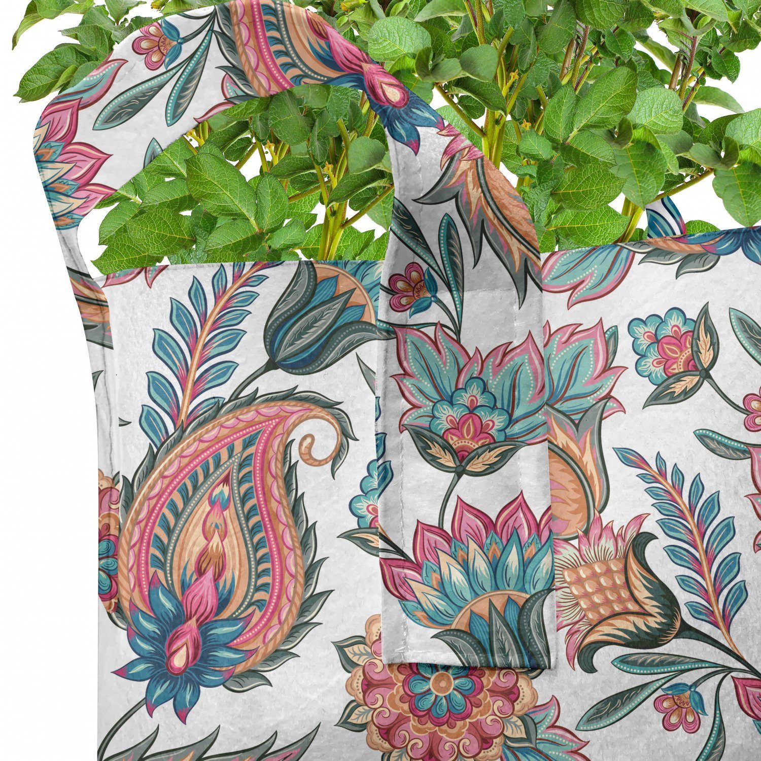 hochleistungsfähig Griffen Pflanzkübel Blume Abakuhaus Pflanzen, mit Stofftöpfe Motive Blatt mit Paisley für