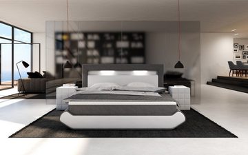 Sofa Dreams Boxspringbett Sevine Kunstleder Komplettbett Modern Hotelbett, inklusive LED Beleuchtung, Matratze und Topper