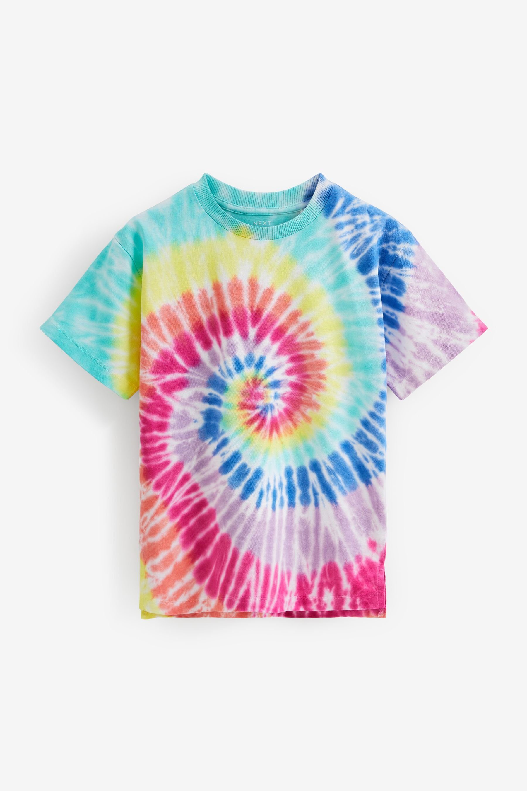 Next T-Shirt T-Shirt im Batiklook und Relaxed Fit (1-tlg) Rainbow