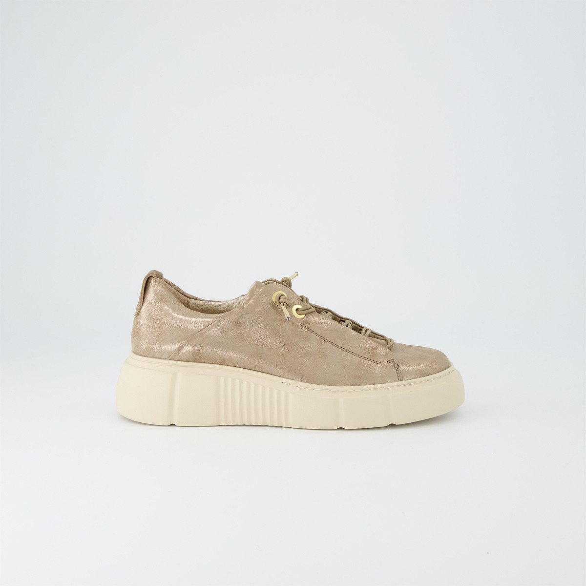 Paul Green 5418-088, Sneaker in Beige, gold-metallik für Damen Sneaker