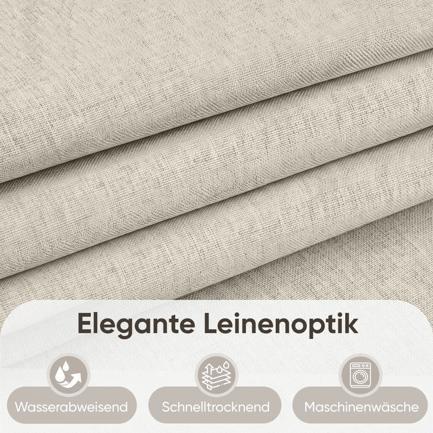 Sekey Duschvorhang Textil Duschvorhang Wannenvorhang Waschbar wasserabweisend mit Ringe Breite 90 cm (Packung, inkl. 8 Ringe), Badewannenvorh, 100% Polyester, L – Bild 3 von 5