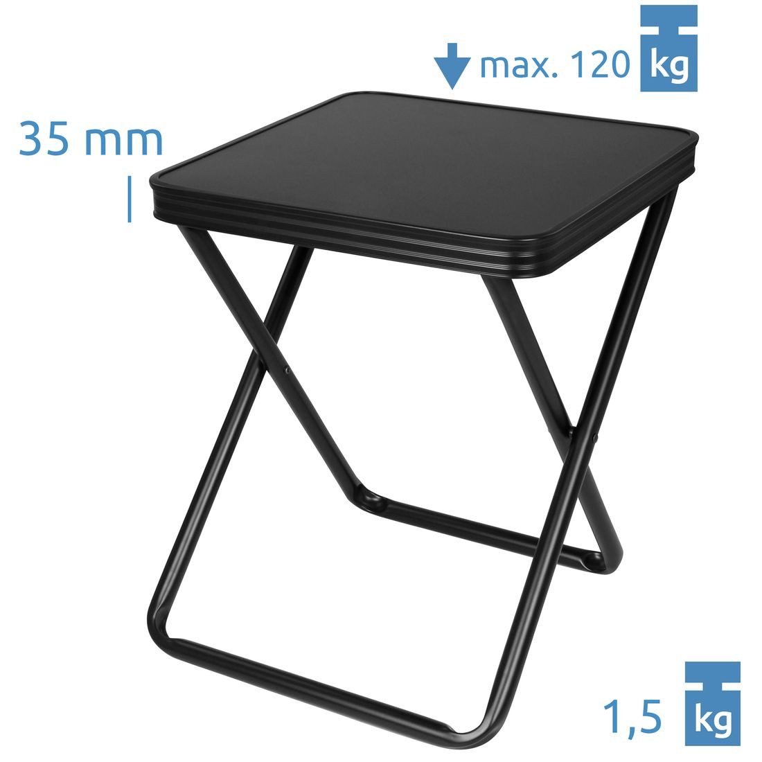 yourGEAR Campingstuhl yourGEAR Tavolino 3D Hocker mit Tischplatte Alu Quick Dry Polsterung