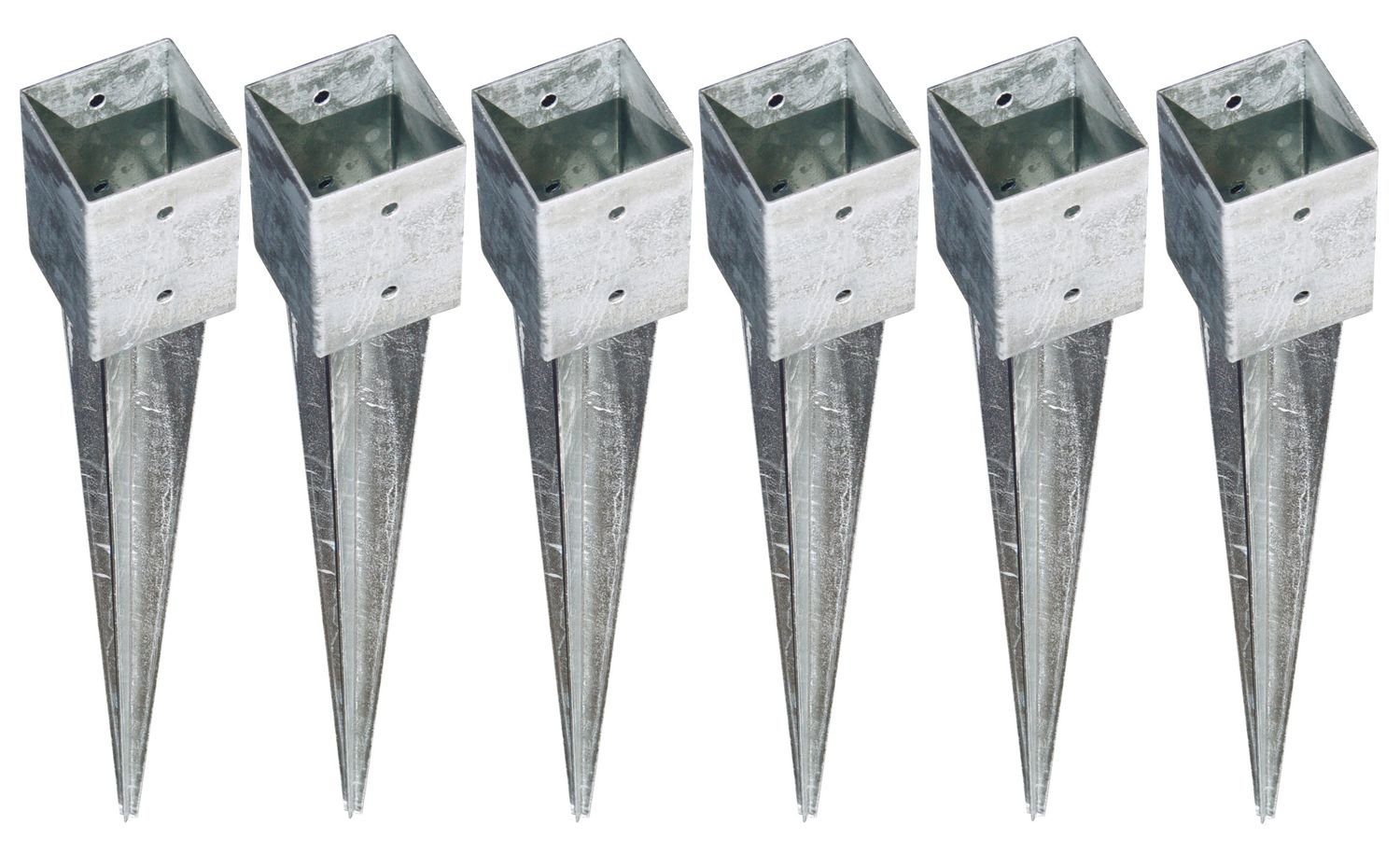 Pfostenträger 6x Bodenhülse Einschlagbodenhülse 7x7 cm Einschlaghülse Pfostenträger