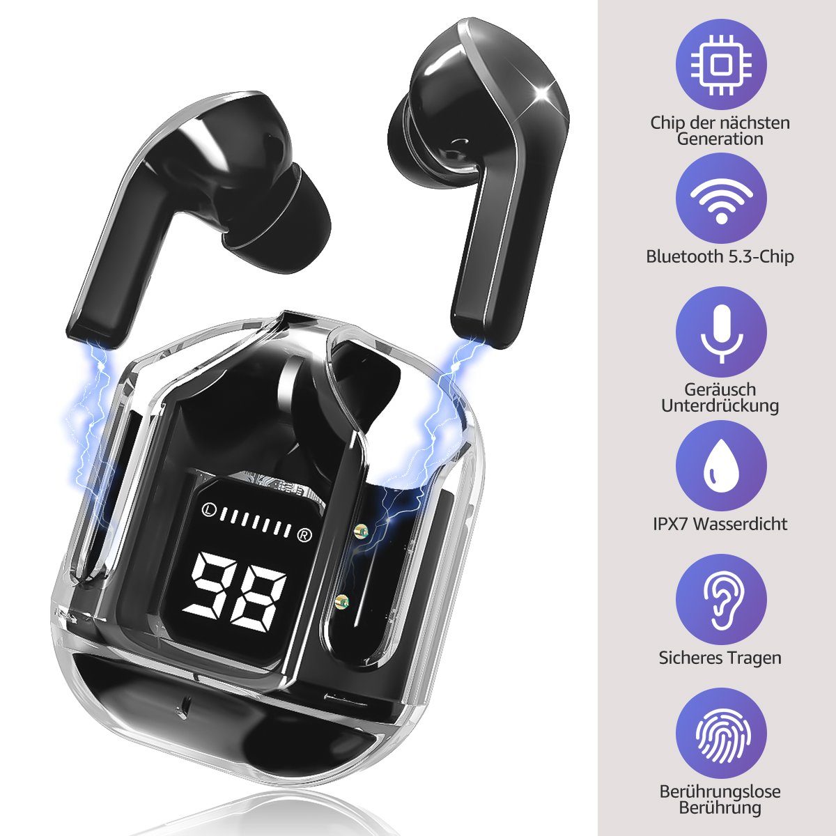 Wireless Earbuds Deep Bass Ohrhörer Bluetooth-Kopfhörer