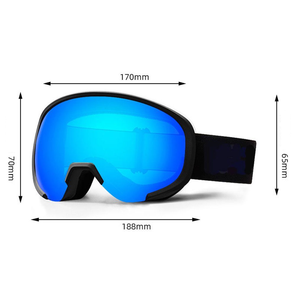 Skibrille Blusmart Mit Breiter Sicht, Ski-Snowboard-Brille Rutschfeste 3