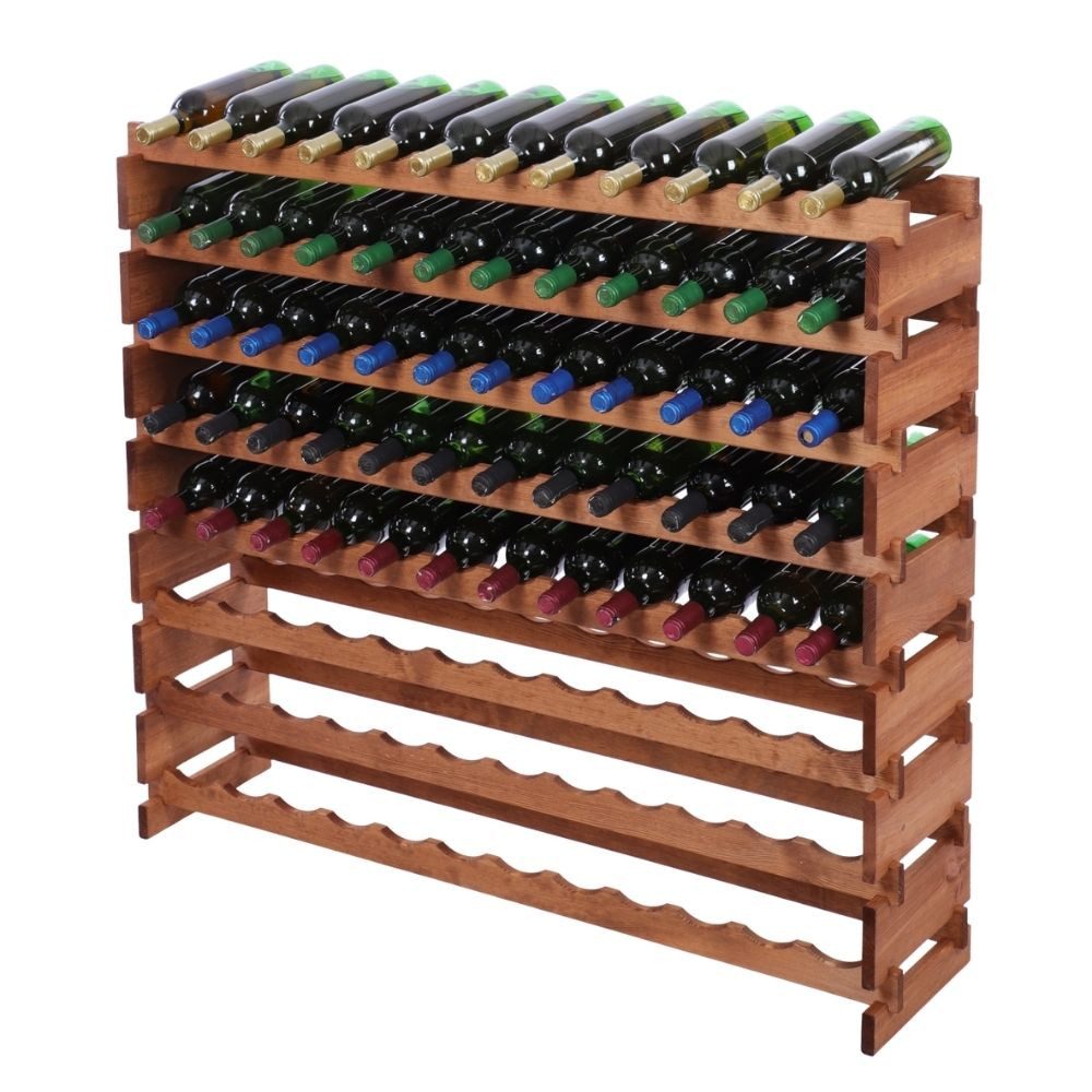 PROREGAL® Weinregal VINOTECA FLEX PRO HxBxT 107x123x28cm 96 Flaschen Braun