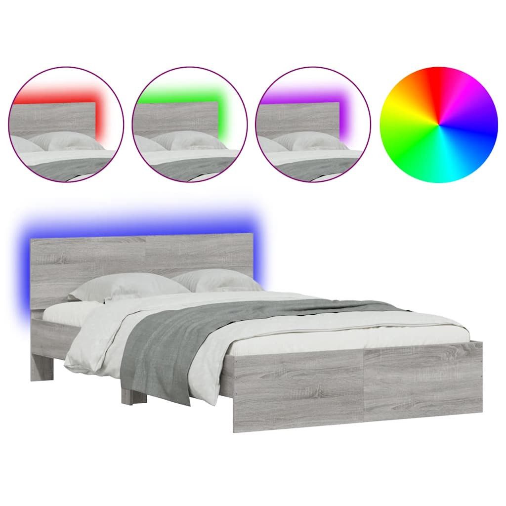 vidaXL Bett Bettgestell mit Kopfteil LED-Beleuchtung günstig online kaufen