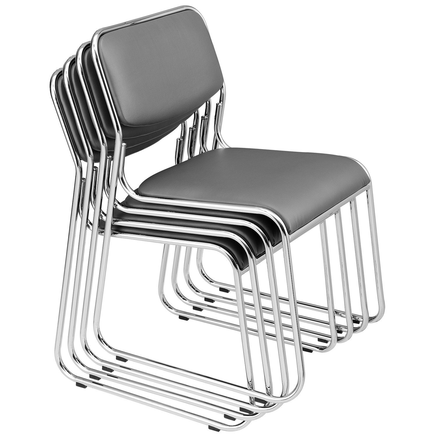 pro.tec Stapelstuhl, »Office« 4er Set stapelbar ergonomisch Kunstlederbezug günstig online kaufen