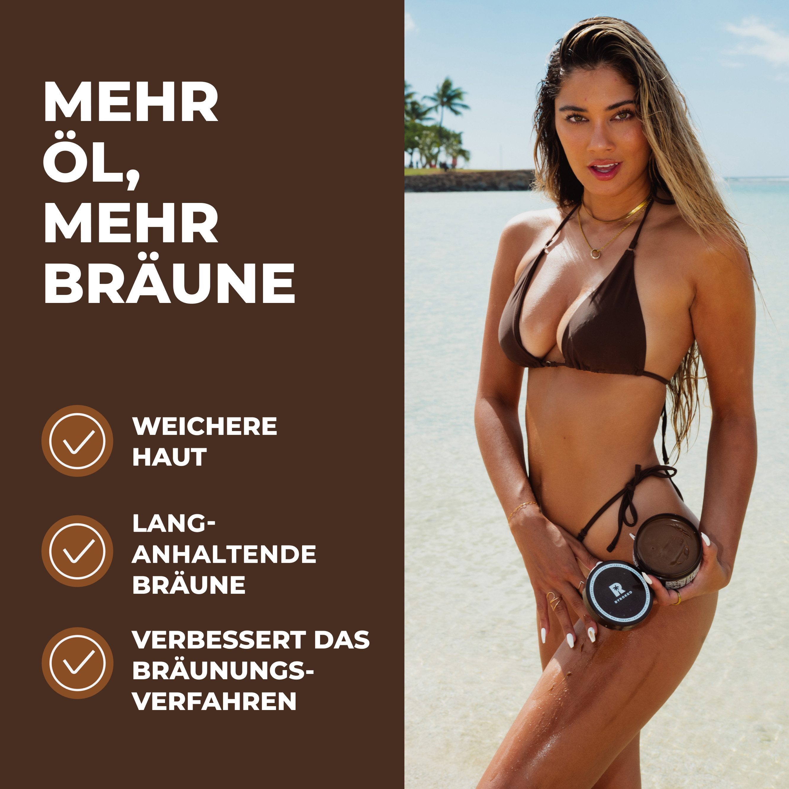 BYROKKO Selbstbräunungscreme BYROKKO Shine Brown Chocolate - Für intensive Schokoladenbräune, 1-tlg.