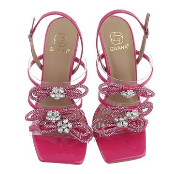 Ital-Design Damen Abendschuhe Party & Clubwear High-Heel-Sandalette Pfennig-/Stilettoabsatz Sandalen & Sandaletten in Pink