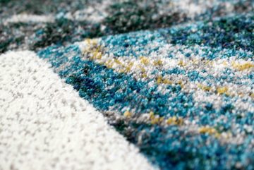 Teppich Teppich modern Teppich Wohnzimmer abstrakt grau blau, Carpetia, rechteckig, Höhe: 13 mm